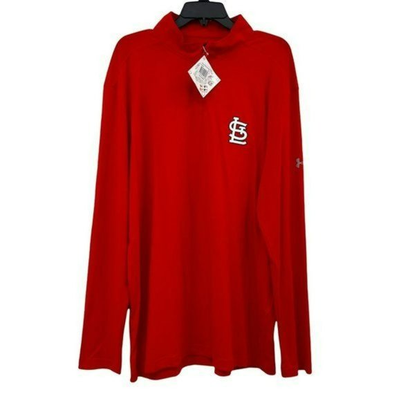 MLB Other - St Louis Cardinals MLB Authentic Merchandise Red Quarter Zip Pullover